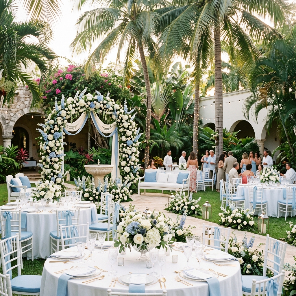 Bautizo en jardín tropical