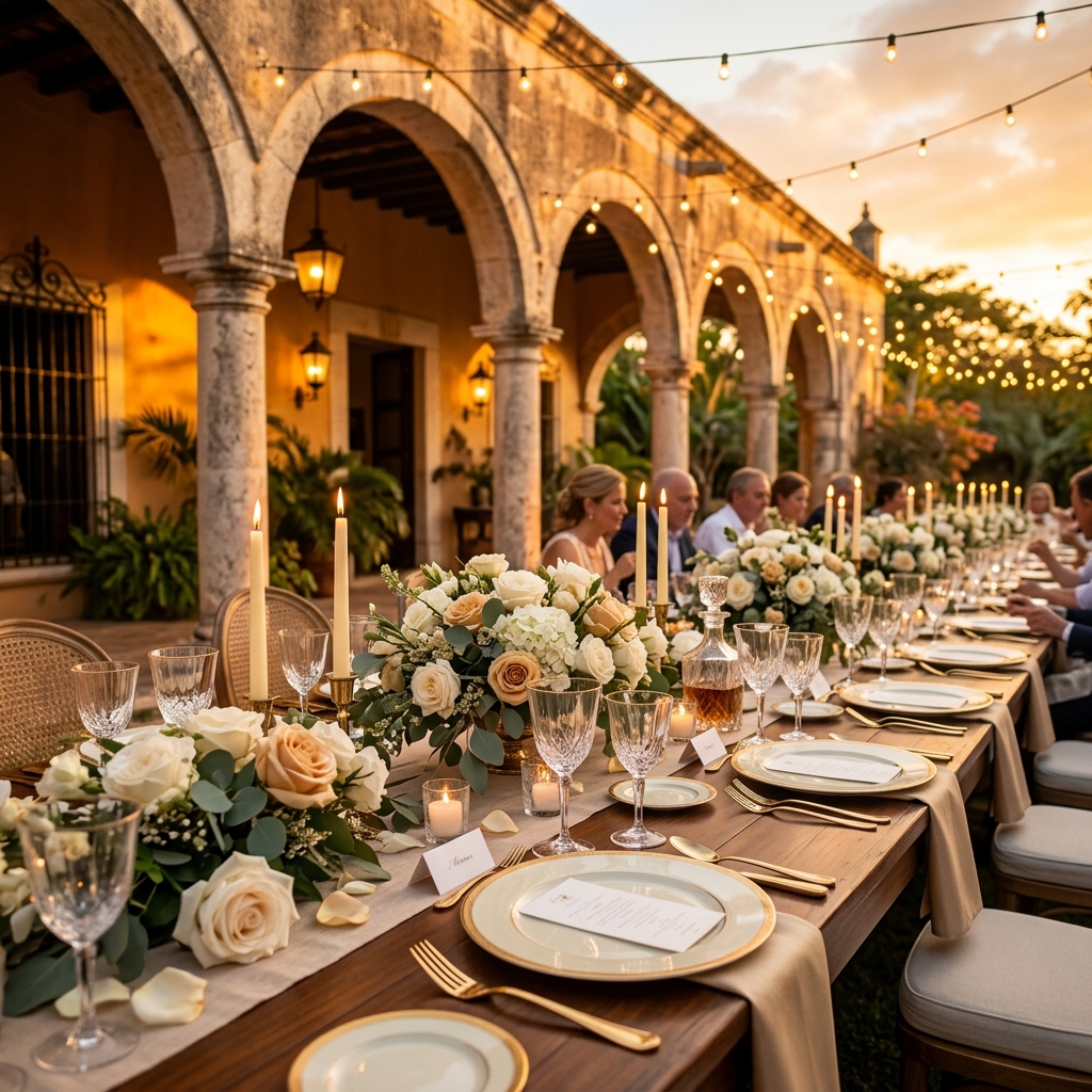 Banquete premium en hacienda yucateca
